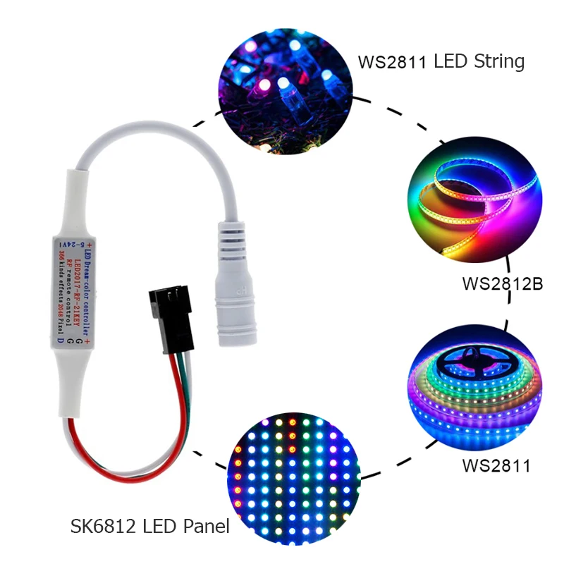 LED WS2812B 5050 Цифровой адресный красный зелёный синий волшебный цвет световая панель