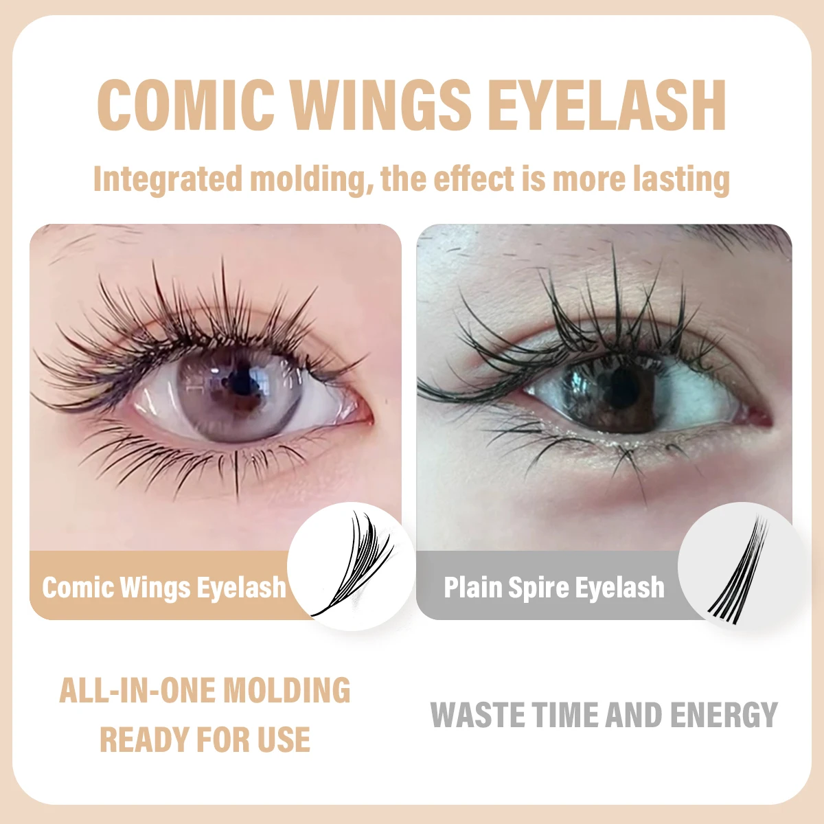 MASSCAKU 10 шт. синтетические ресницы с крыльями 8-15 мм смешанная длина