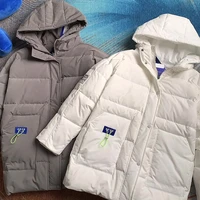 ader error down jacket thicken warm loose mid length mens hooded down jacket casual couple ader white duck down coat