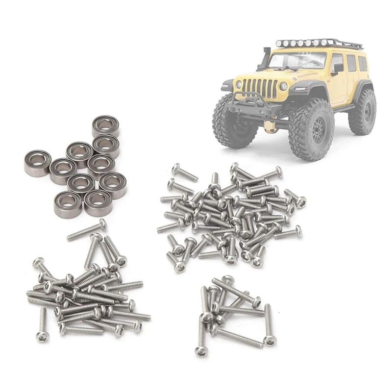 Для AXIAL SCX24 90081 1/24 RC Crawler Car 96 шт. M1.4 винт и подшипник (6x3x мм) набор аксессуаров