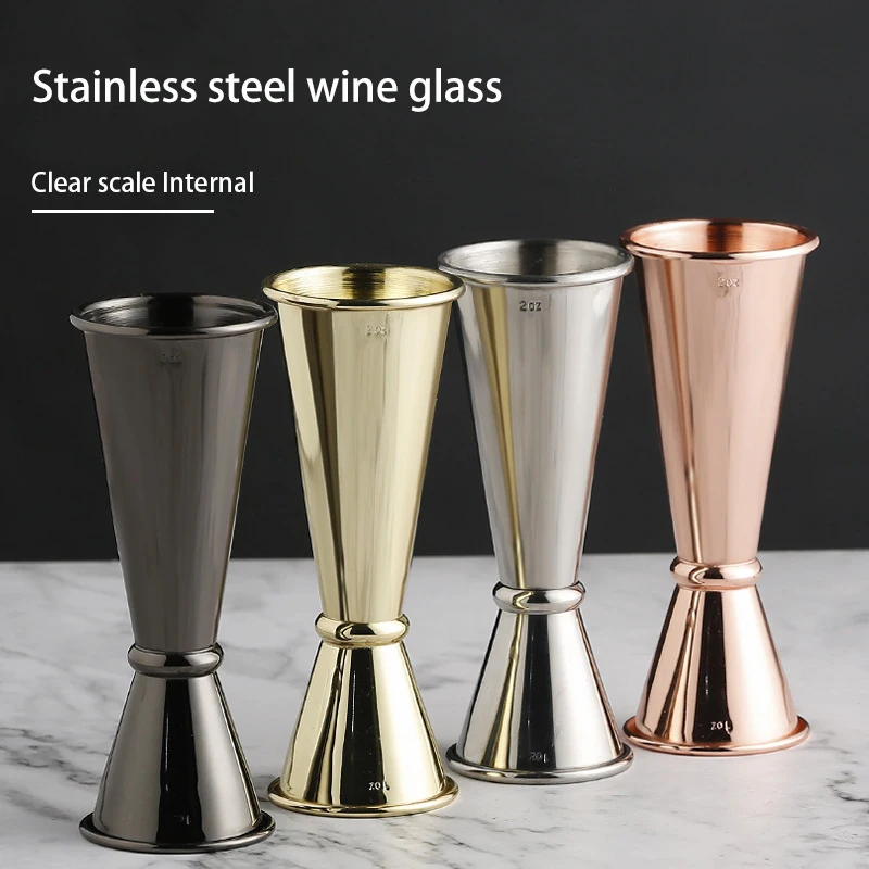 304 Stainless Steel Measuring Cup Shaker With Graduated Double-Ended Roll-Edge Cocktail Glass Home Bar Party Club Bar Tools