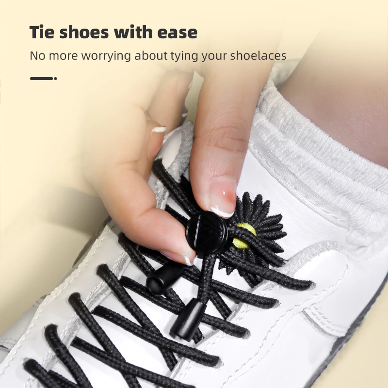 

Elastic No Tie Shoelaces Semicircle Shoe Laces For Kids and Adult Sneakers Shoelace Quick Lazy Metal Lock Laces Shoes Strings