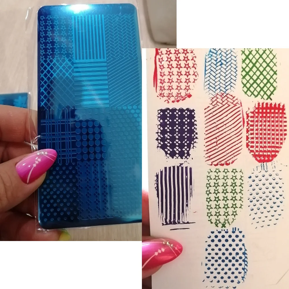 

1pcs Geometric Line Nail Art Image Stamp Stamping 6*12cm Stainless Steel Template Plate DIY Nail Print Nail Polish Stamp Plate-5
