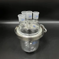 single layer cylindrical round bottom open reactor bottle 500ml150mm flangestainless steel clip4 straight joints 2429