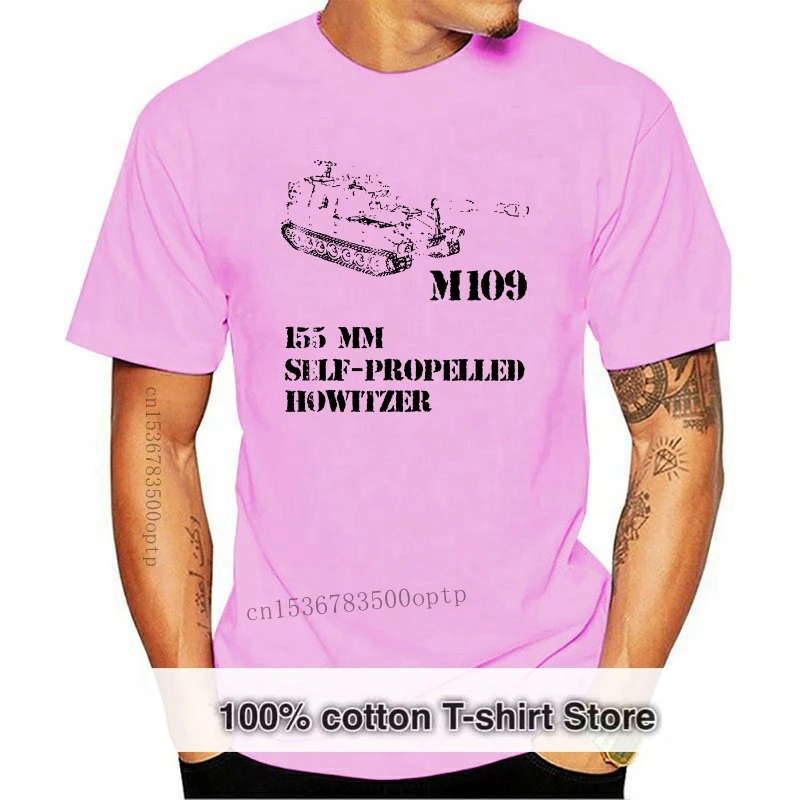 

2019 модная самоходная футболка M109 с коротким рукавом и изображением гаубивающего артиллерии, футболки на заказ