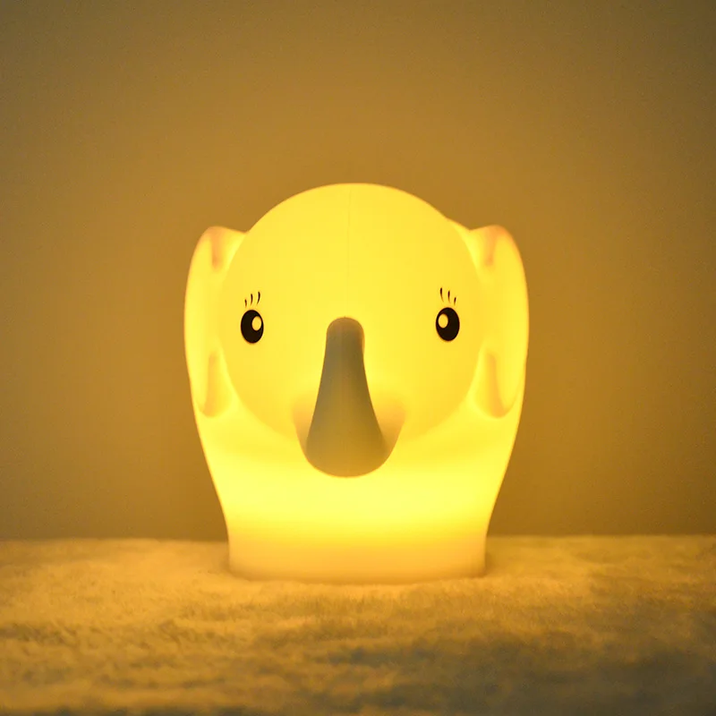 

LED Night Light Cute Elephant Baby Shape Lights Multi-color Changing Lamp Bedroom Decoration Children's Birthday Present Toy