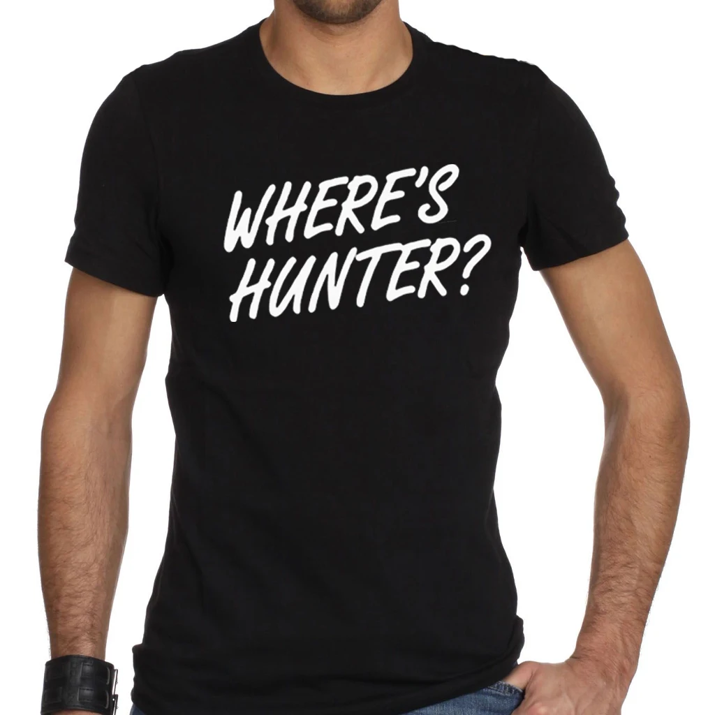 

Where’s Hunter Funny Biden Phrase T-Shirt. Premium Cotton Short Sleeve O-Neck Mens T Shirt New S-3XL
