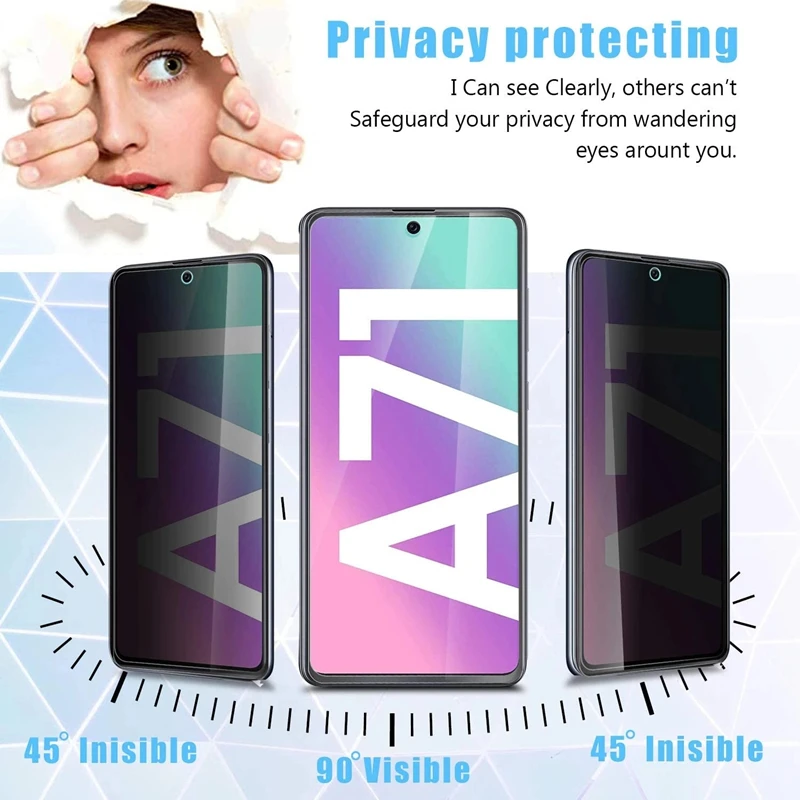 Privacy Screen Protectors for Samsung A52 A13 A53 A32 A12 A54 A51 A52S A72 A34 A33 A21S A73 Galaxy S10E M12 M52 Anti-spy Glass