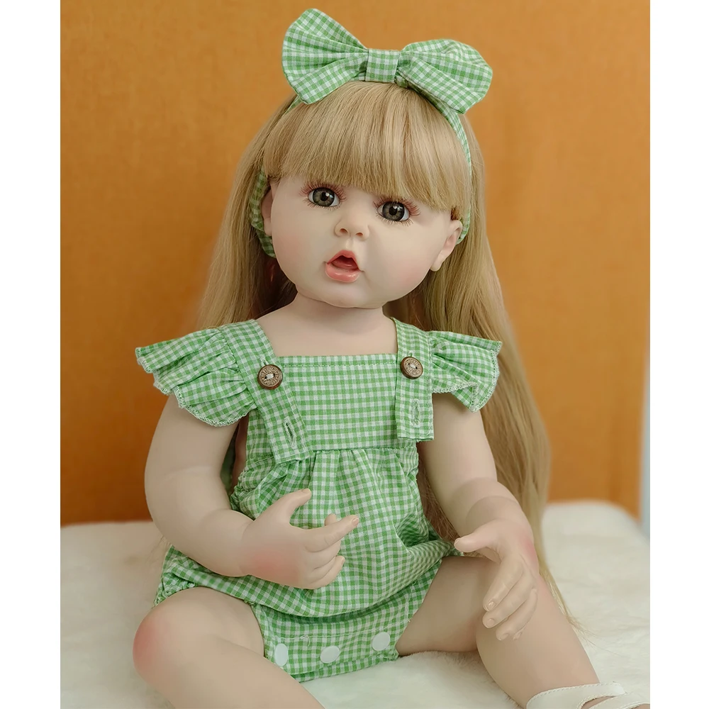 

55 CM Baby Reborn Whole Silicone Body Toy Lifelike 22 Inch Realistic Princess Toddler Art Bebe Birthday Gifts For Children
