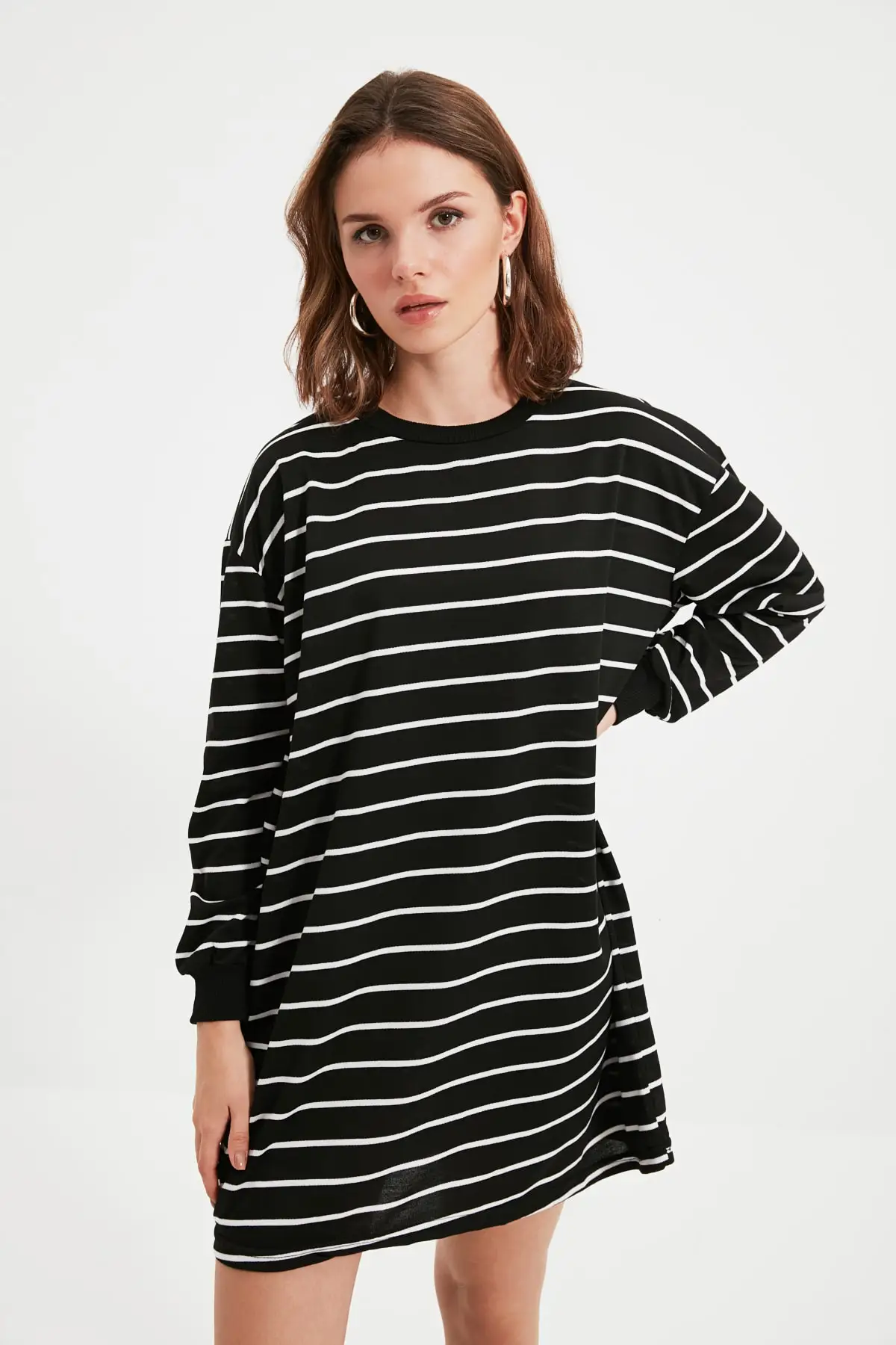 

Trendyol Petite Striped Mini Knitted Dress TWOAW22EL0715