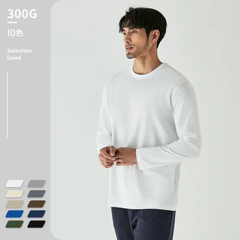 

Толстовки хлопковые с длинным рукавом и круглым вырезом, 10 цветов, 300 г