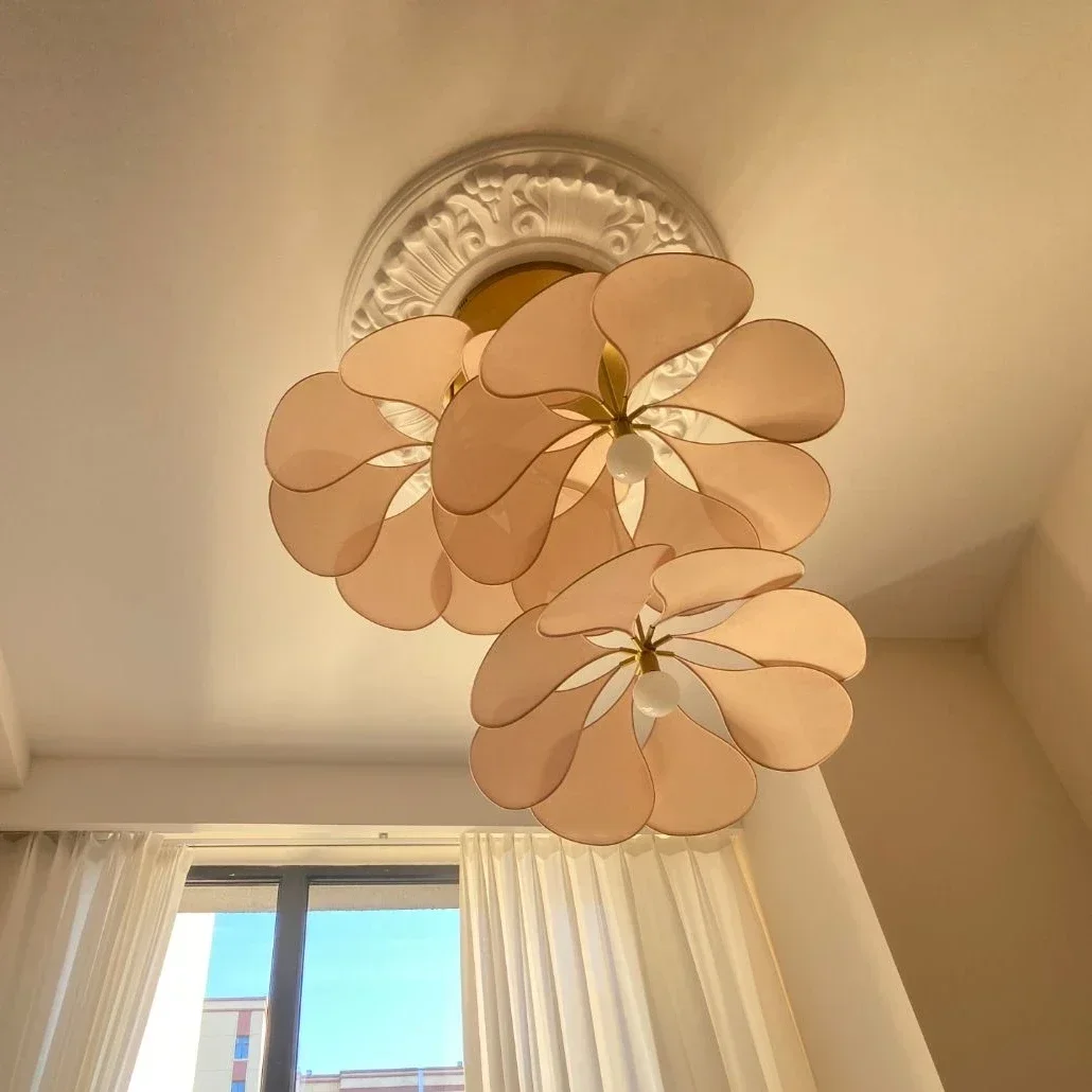 Светодиодная люстра в богемном стиле разноцветный подвесной светильник из льна