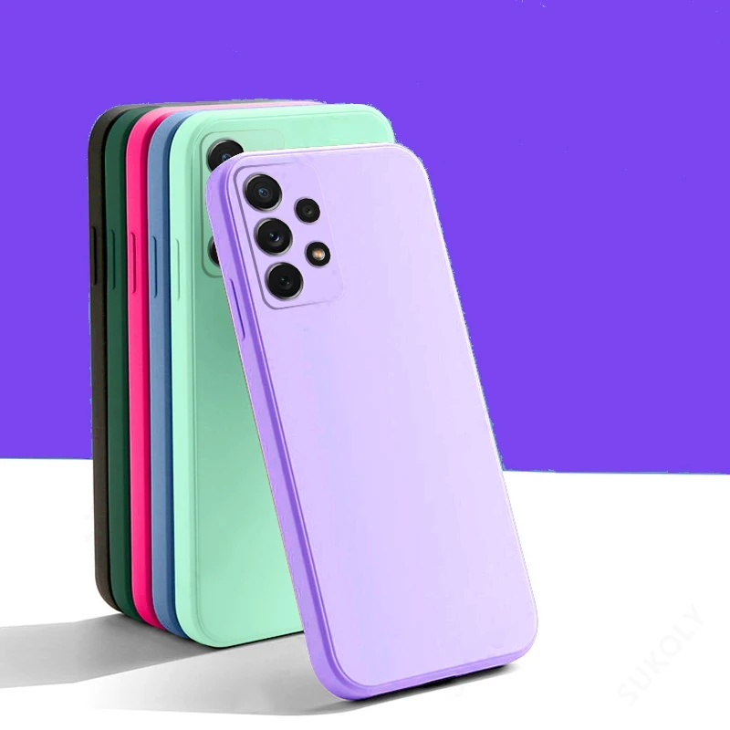 

Liquid Silicone Phone Case For Samsung Galaxy S20 S22 S21 Ultra Case Plus FE A72 A71 A52 A51 A32 4G 5G Shell Cover Funda