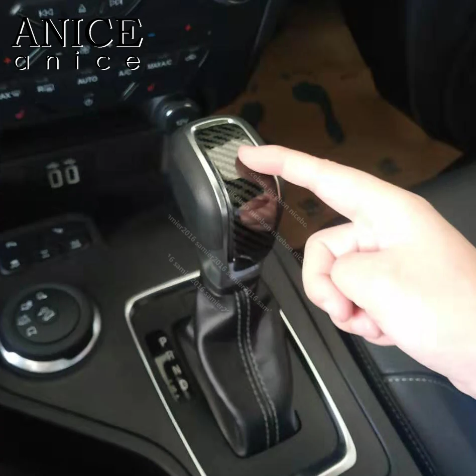 Декоративная Ручка рычага переключения передач из углеродного волокна для Ford