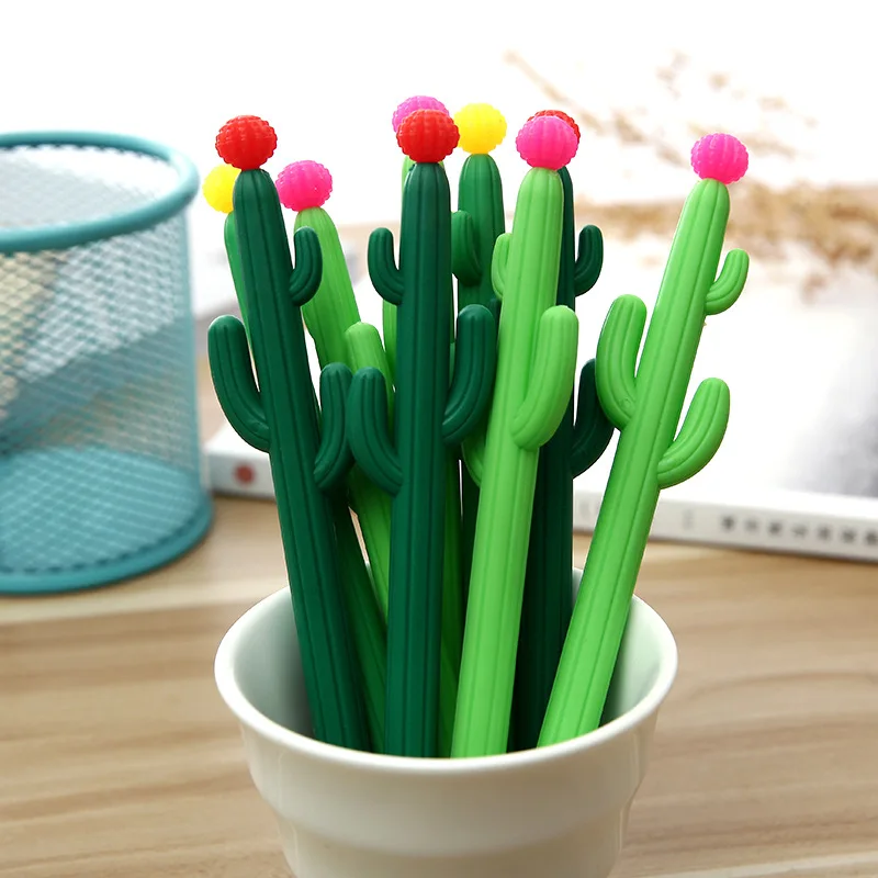 

1 Piece Korean Stationery Cute Kawaii Cactus Gel Pen Office School Supplies Handle Novel Creative Gift Random Shipments