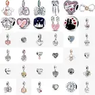 Лидер продаж 100%, 925 серебряный шарм-бусина для семьи, подходят для оригинального браслета Pandora, DIY Подвески-шармы для мамы, сына, дочки, сестры, друзей, любовника