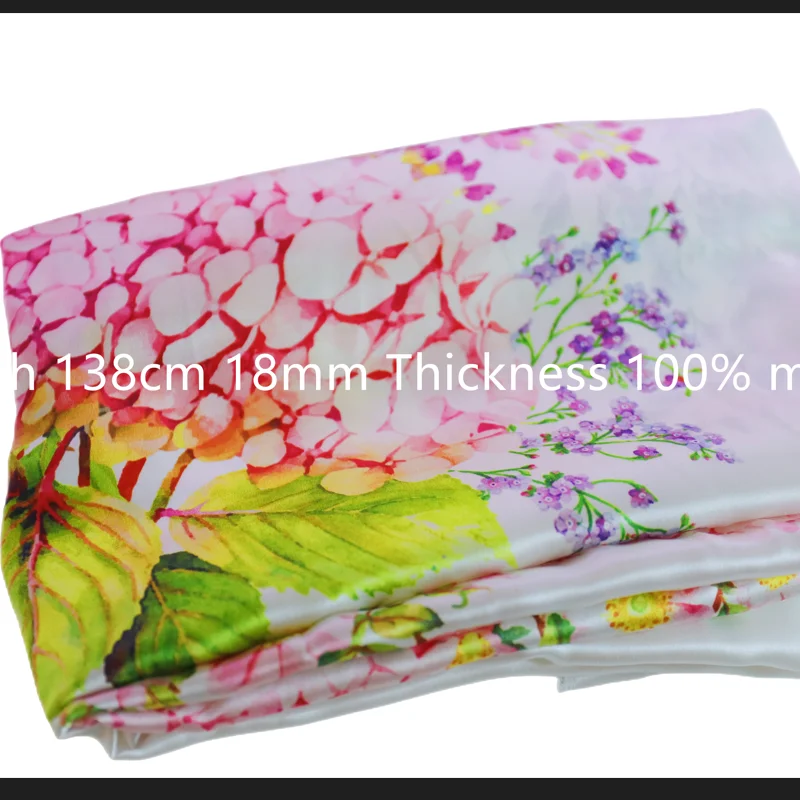 

Gold limbs and green leaves digital spray painting 138 door width 18m 100% silk satin slippery bright cool fabric coordinates