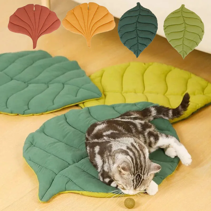 Коврик для домашних животных в форме листьев мягкий хлопковый ковер гинкго