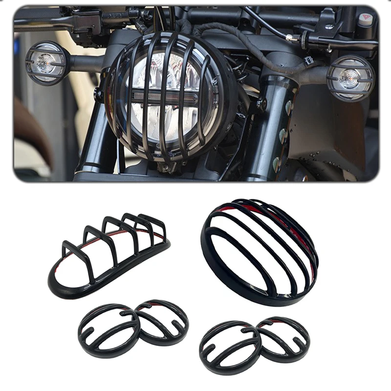 

Black Headlight Turn Signal Taillight Grill Covers For Honda 2020 2021 2022 2023 Rebel CMX 500 300 1100 Model