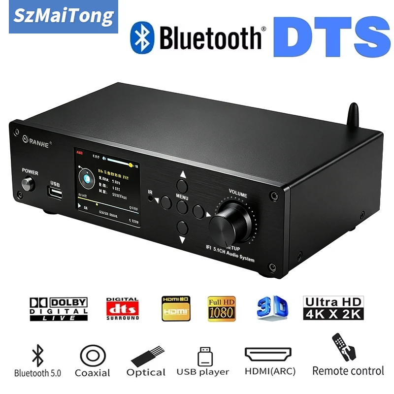 Фото 4K HDMI-совместимый 2.0 DAC-конвертер, аудиодекодер 5.1CH с Bluetooth, PC-USB DAC, цифровая аудиосистема DTS AC3 5.1 №1