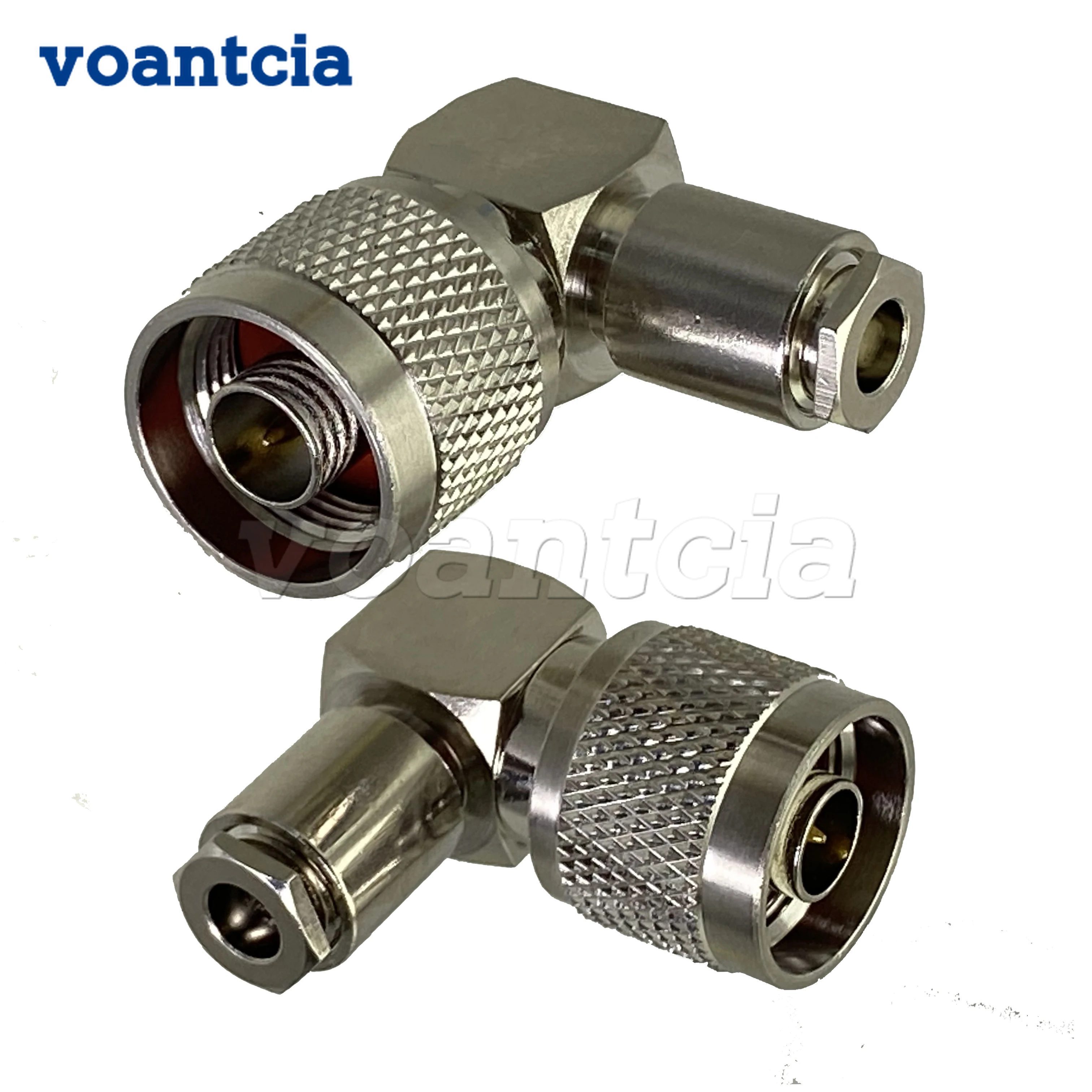

10pcs N Male Plug Connector Clamp RG58 RG142 LMR195 RG400 Cable RF Coaxial Brass New Right Angle
