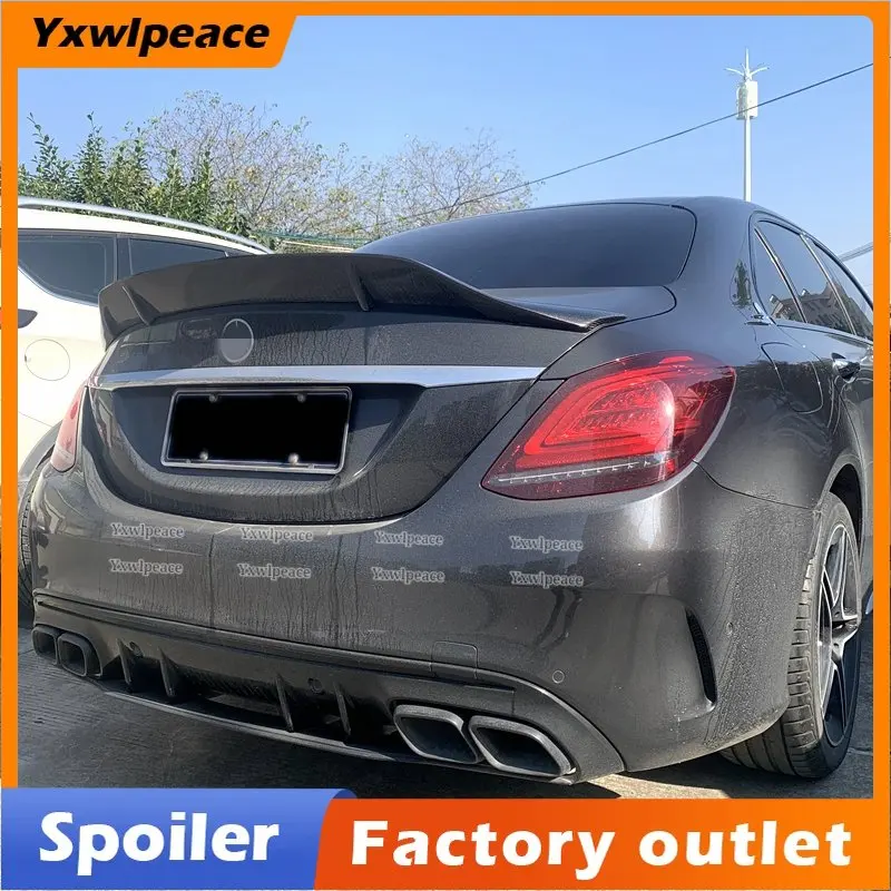 

R Style Carbon Fiber Rear Trunk Spoiler Car Styling for Mercedes-Benz W205 2015-2019 C180 C200 C300 C400 C63 AMG Sedan 4 Door