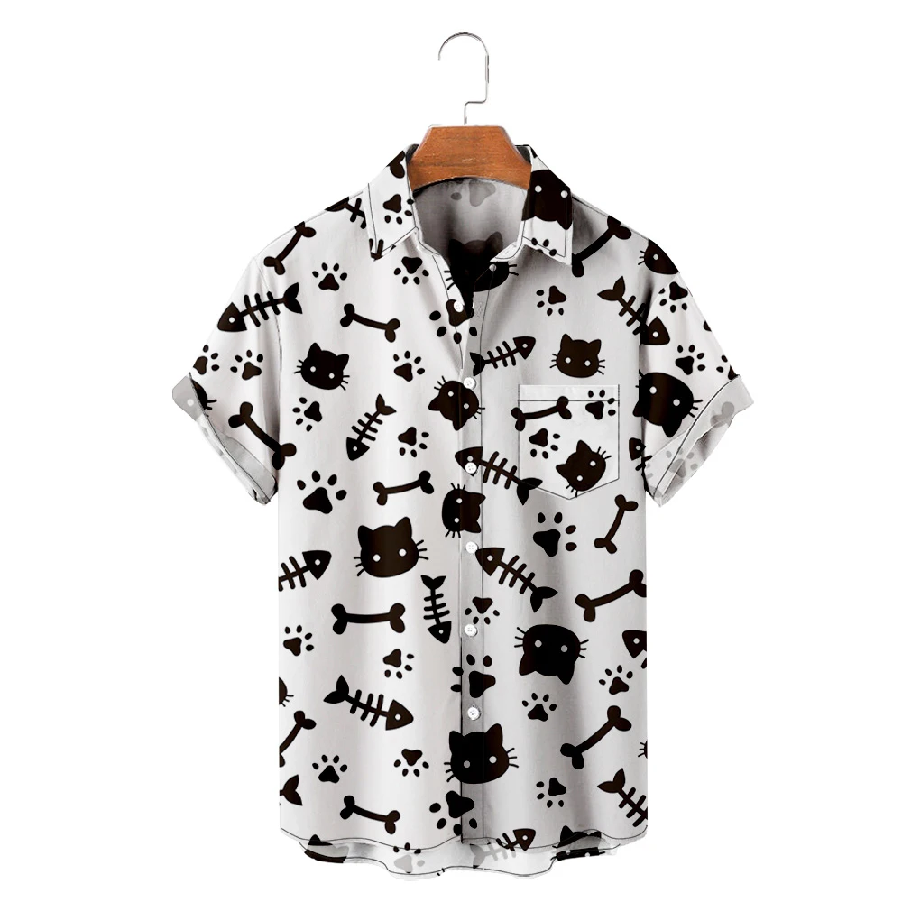 

Men's Hawaiian T-Shirt Y2K Hombre Fashion Shirt Animal 3D Print Cozy Casual Short Sleeve Beach Oversized Clothes 14