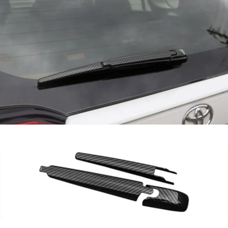 

Fit For Toyota RAV4 2019 2020 ABS Carbon Fiber Rear Windscreen Wiper Cover Trims Decoration Car Styling Accessories