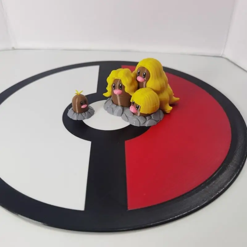 Фото Горячие аниме-фигурки Dugtrio Diglett Slowpoke Proportion World 1:20 Diy 3d Печать Милый персонаж мультфильма Настольная модель Детские игрушки №4