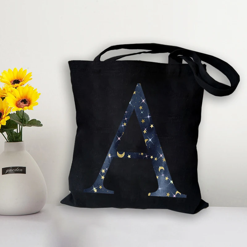 

Funny Moon Stars Letter Pattern Shoulder Bag Bolsa Feminina Canvas Shoulder Bags Girls Large Capacity Shoulder Bag Cute Handbags