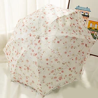 double layer embroidery lace umbrella wind resistant sunscreen anti uv female woman parasol portable windproof fashion paraguas
