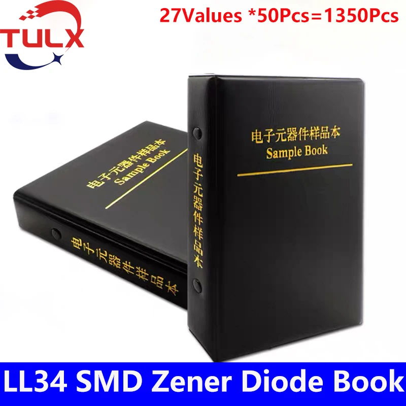 

1350-675Pcs LL34 SMD Zener Diode Book 1/2W 2.4V-30V 27 Values Package Assorted Kit 0.5W 6.2V 6.8V Commonly Used Sample Kit