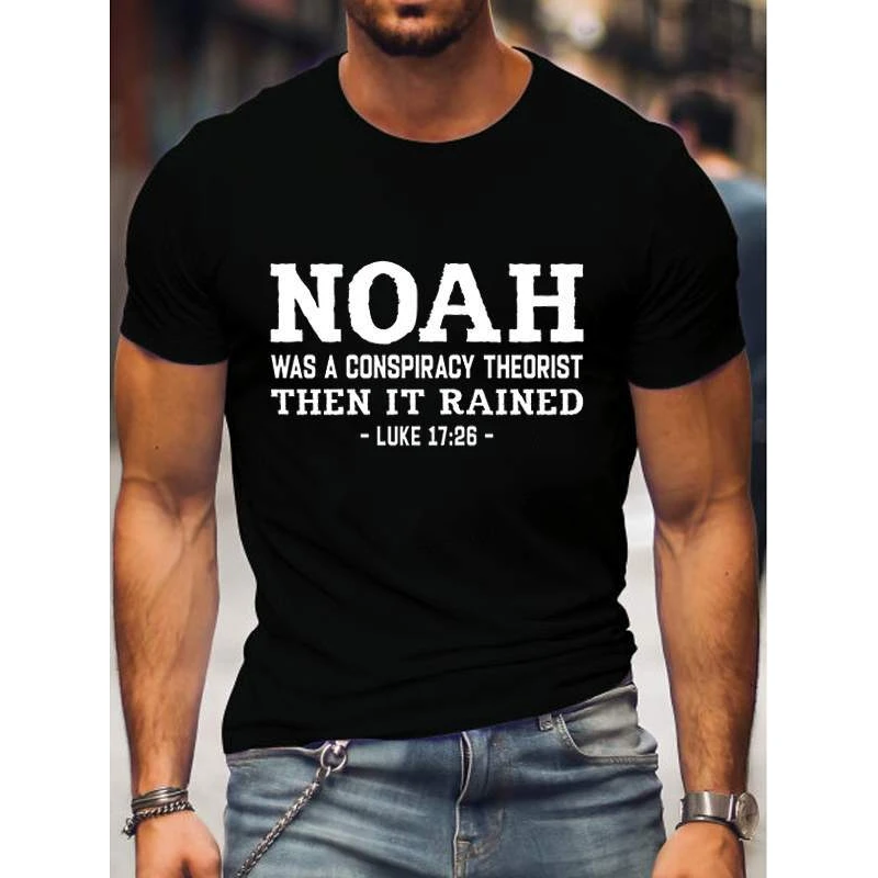 

Badassdude Noah Conspiracy Theorist Printing Men's Casual Fashion T-shirt