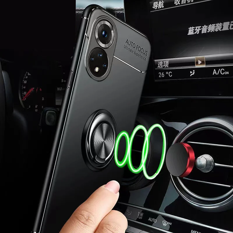 

Huawei Honor 50 Shockproof Phone Case for Honor 50 Pro 50 SE View 40 5G V40 Lite Silicone Ring Stand cover for Huawei Nova 9