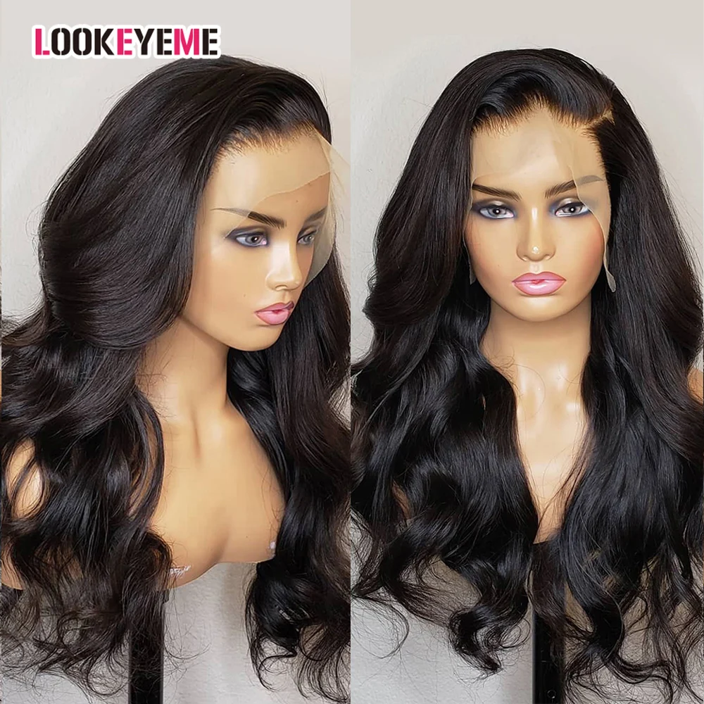 

​13X6 Hd Transparent Lace Frontal Wig Glueless 34 Inch Body Wave Lace Front Human Hair Wigs For Women 4X4 Lace Closure Wig Sale