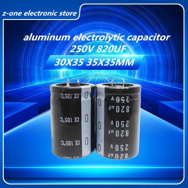 2pcs-5pcs 250V820UF ox horn aluminum electrolytic capacitor 250V 820UF 30X35 35X35MM