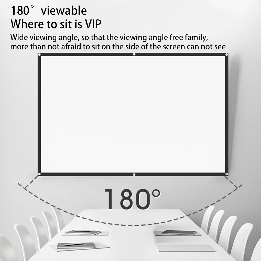 

Portable 120inch Projection Screen Anti-Light 16 9 High-definition 3D Reflective Projector Screens Home Office