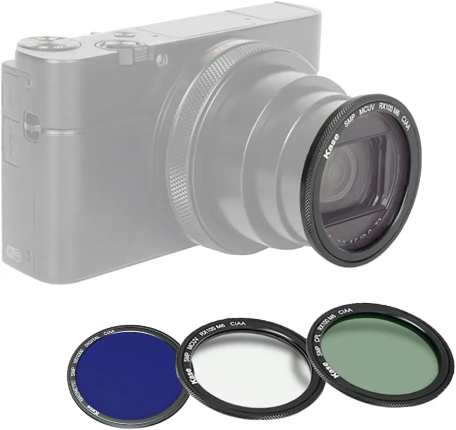 Фото Набор магнитных фильтров Kase Wolverine UV+CPL+ND1000 для Sony ZV-1 RX100 Ricoh GR №5
