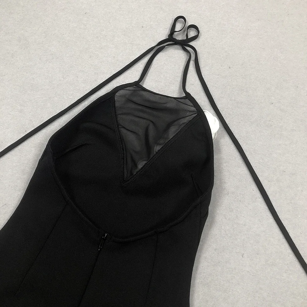 2024 новое летнее женское сексуальное сетчатое платье без рукавов с открытой