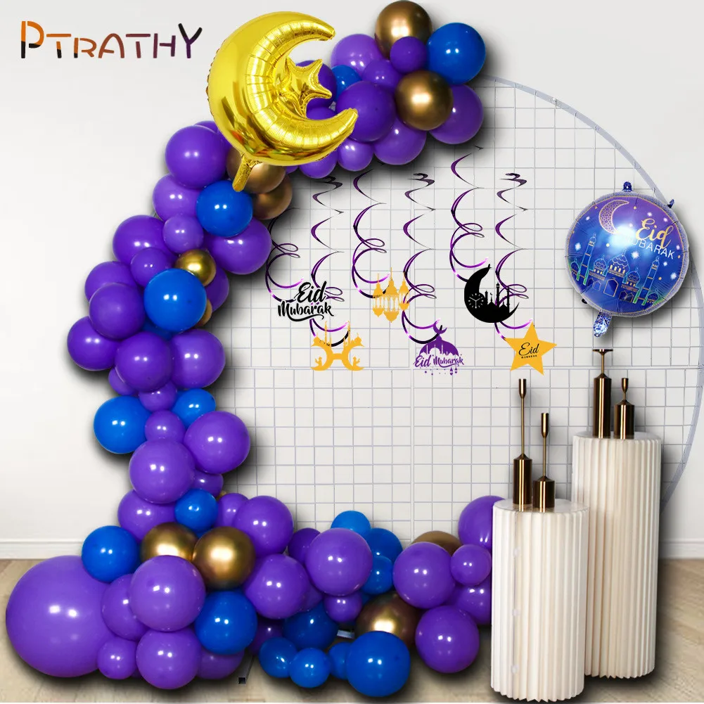 

90Pcs Moon Balloons Set for Muslim EID Mubarak Festival Home DIY Decoration Ramadan Kareem Adult Birthday Party Balloon Globos
