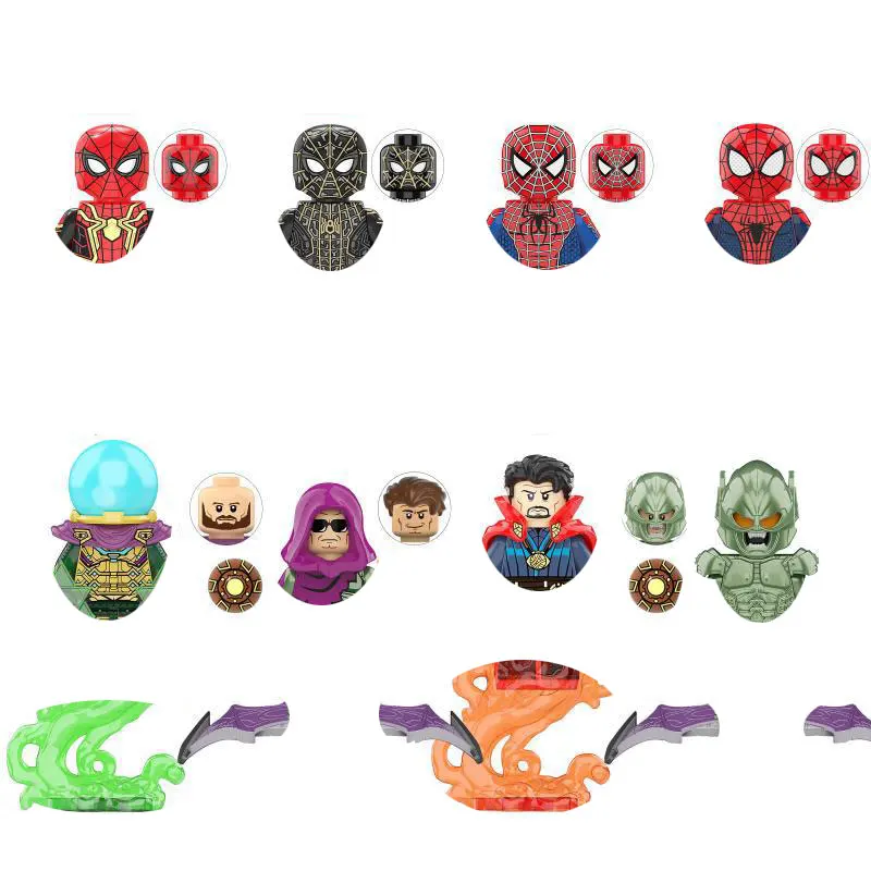 Конструктор супергерой DISNEY паук-Гвен доктор осьминог миль Моралес ящерица