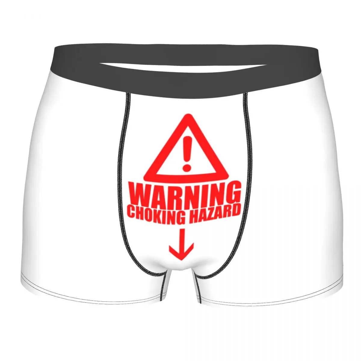 

Warning Red Danger Choking Hazard Underpants Cotton Panties Men's Underwear Print Shorts Boxer Briefs