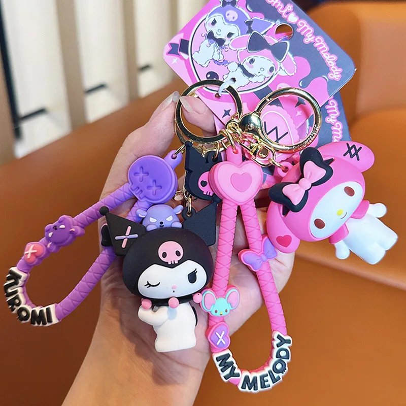 

Оригинальный брелок Mymelody Kuromi милый крутой замок Sanrio мультяшный кулон Аниме Кукла Изысканная кавайная сумка брелок цепочка подарок игрушка