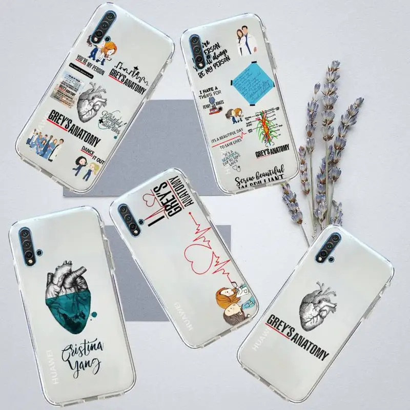 

Greys Anatomy Phone Case Transparent for Huawei honor P mate Y 20 30 40 10 8 5 6 7 9 i x c pro lite prime smart