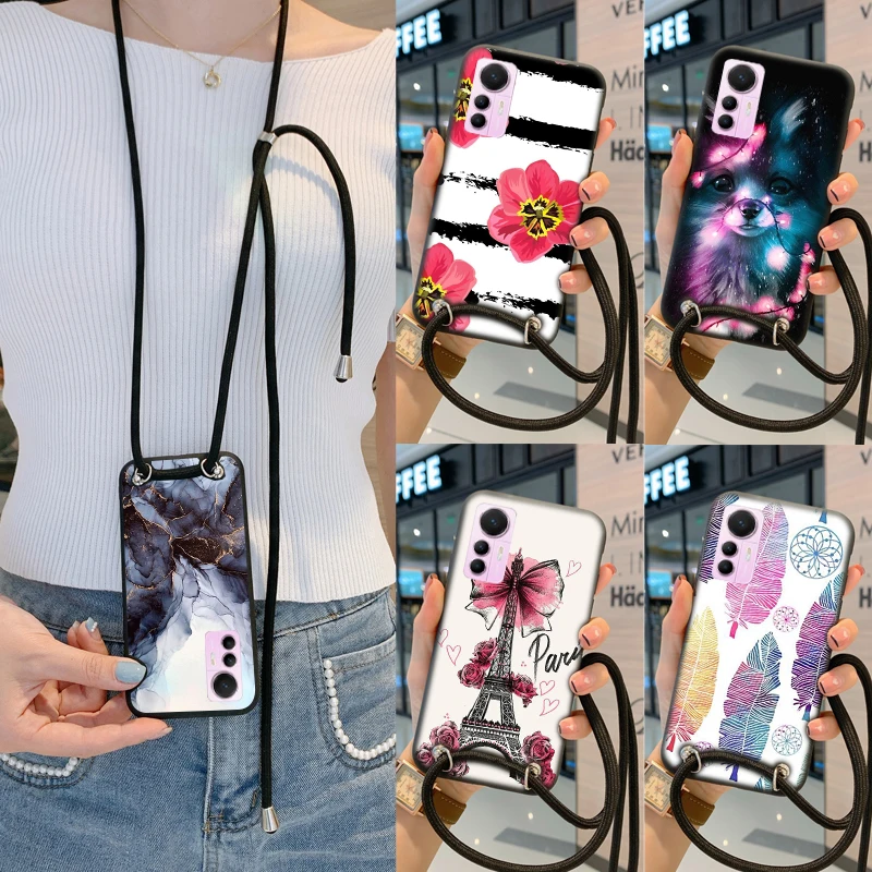 

Necklace Lanyard Rope Cover Case For ASUS ROG Phone 6 5 Pro Zenfone 9 8 Silicone Smart Phone Cases Bumpers