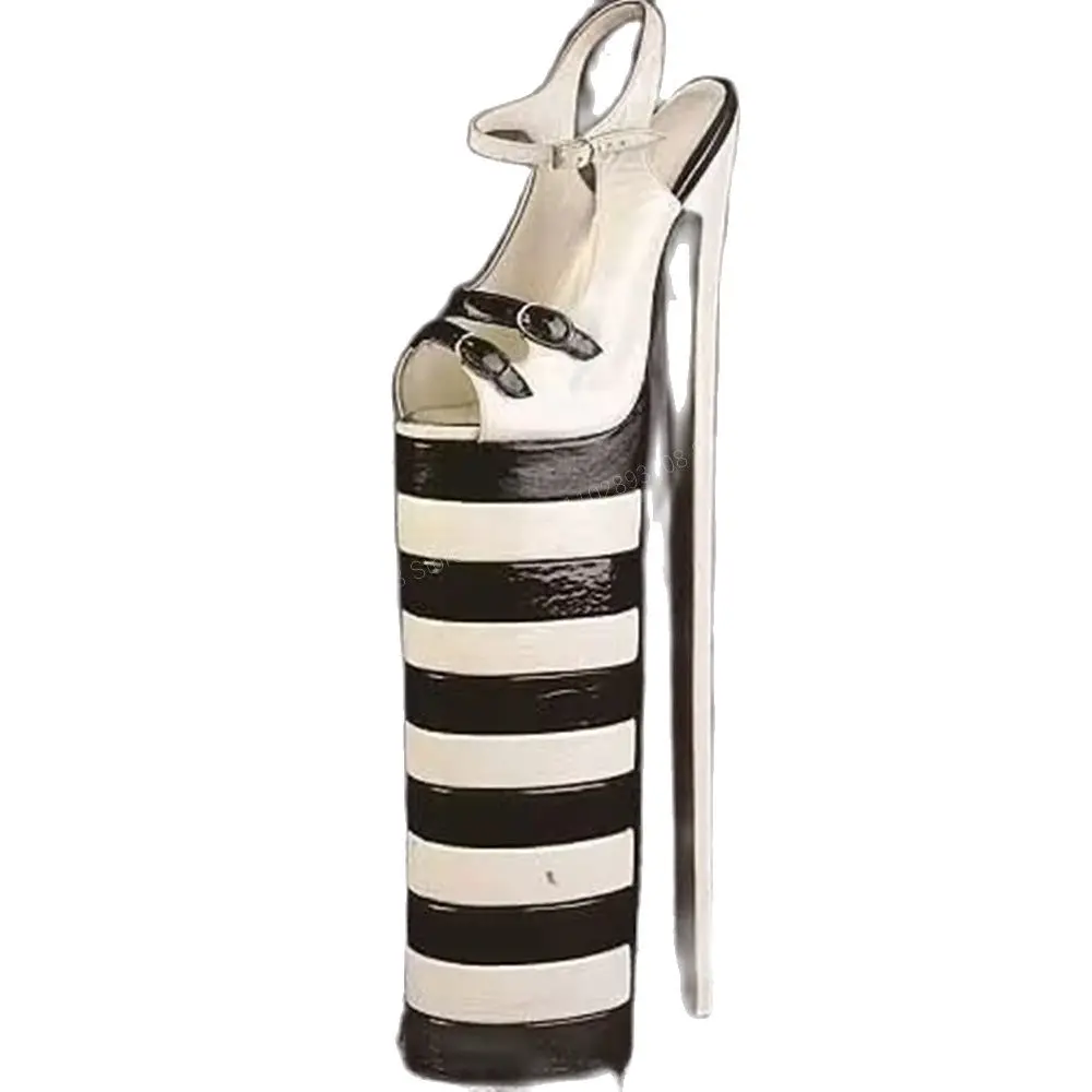 Женские туфли-лодочки с открытым носком на высокой шпильке 40 см