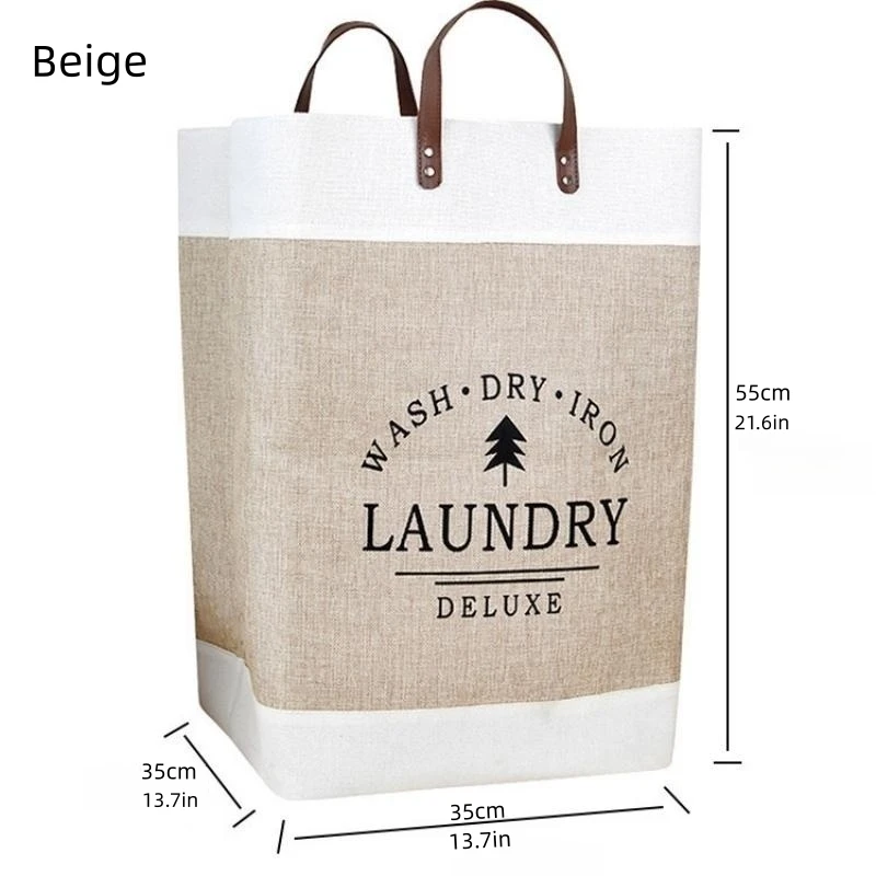 Большая складная корзина для белья XINCHEN из хлопка и льна