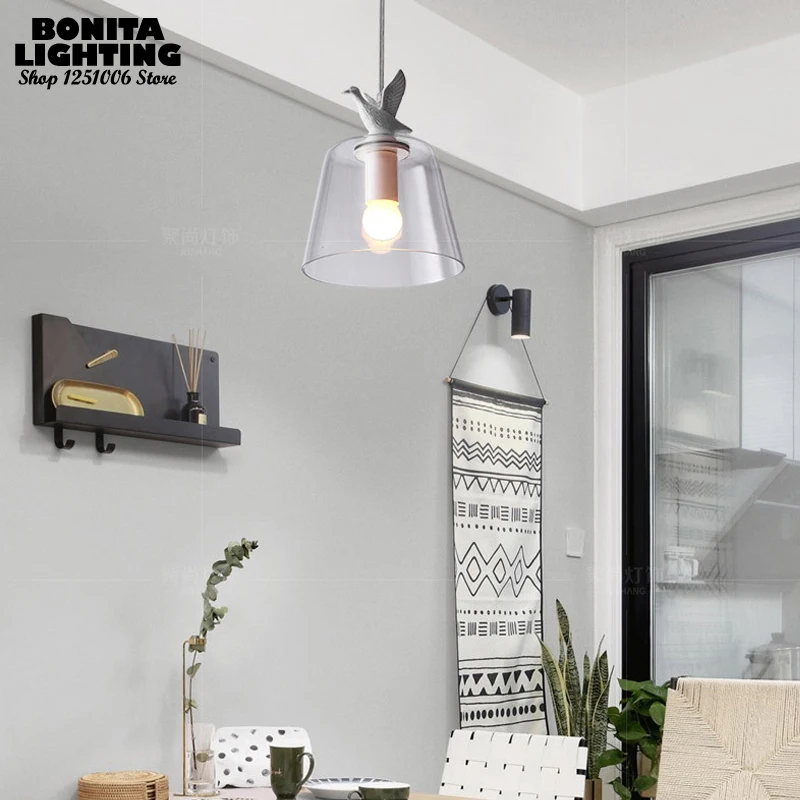 Винтажная Подвесная лампа в натуральном стиле стеклянный винтажный светильник