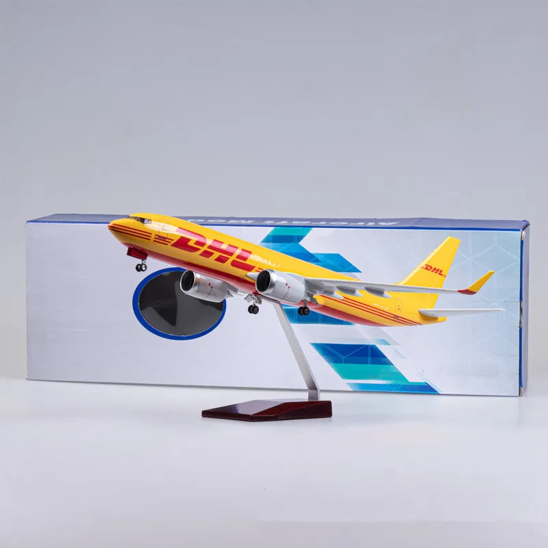 

47CM 1:85 Scale Boeing 737 Diecast Model DHL Express Delivery Airline With Base Alloy Resin Aircraft Airplane Collection Display