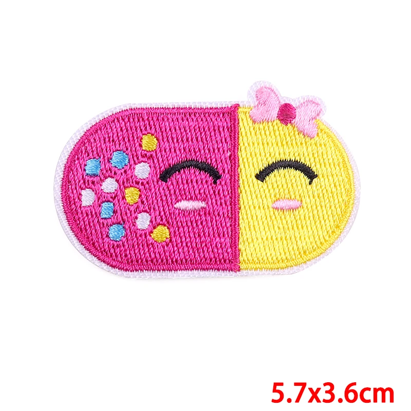 Мультяшные вышитые нашивки с крючком для таблеток одежды наклейки аппликация